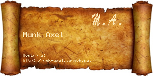 Munk Axel névjegykártya